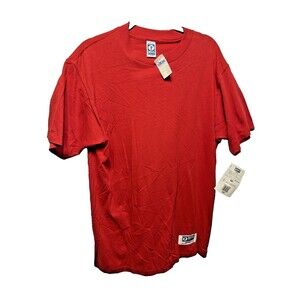 VTG 90S DISCUS ATHLETIC T SHIRT L BLANK DARK RED USA MADE 100% COTTON NWT